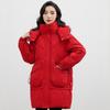 Women's Winter Jacket Coats Thickened Medium-length Cotton Outerwears Large Size Loose Hooded Fashion Youthful Woman Clothes