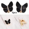 6 Pieces Butterfly Button Covers Shirt Cufflinks Sparkly Cuff Links Clothing Accessories for Formal