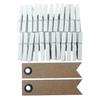 24 Mini White Clothespins + 20 Kraft Pennant Labels