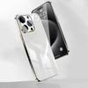 Прозрачный жесткий корпус телефона для iPhone 15 Pro 14 13 Pro Max 12 11 15, роскошная цветная рамка, противоударное стекло, защитный чехол для объектива