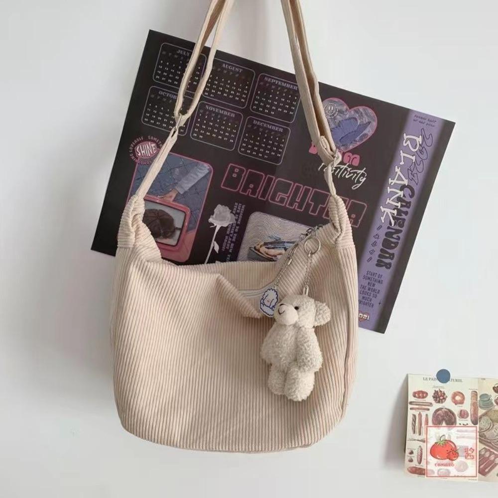 Модная однотонная вельветовая сумка через плечо, повседневная сумка через плечо большой емкости, корейская сумка-тоут в ленивом стиле для девочек, сумки через плечо