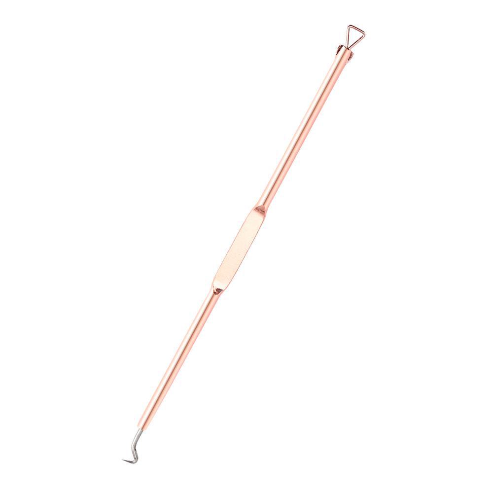 Набор игл для чистки пор и акне из нержавеющей стали Rose Gold с пинцетом - 4 шт.