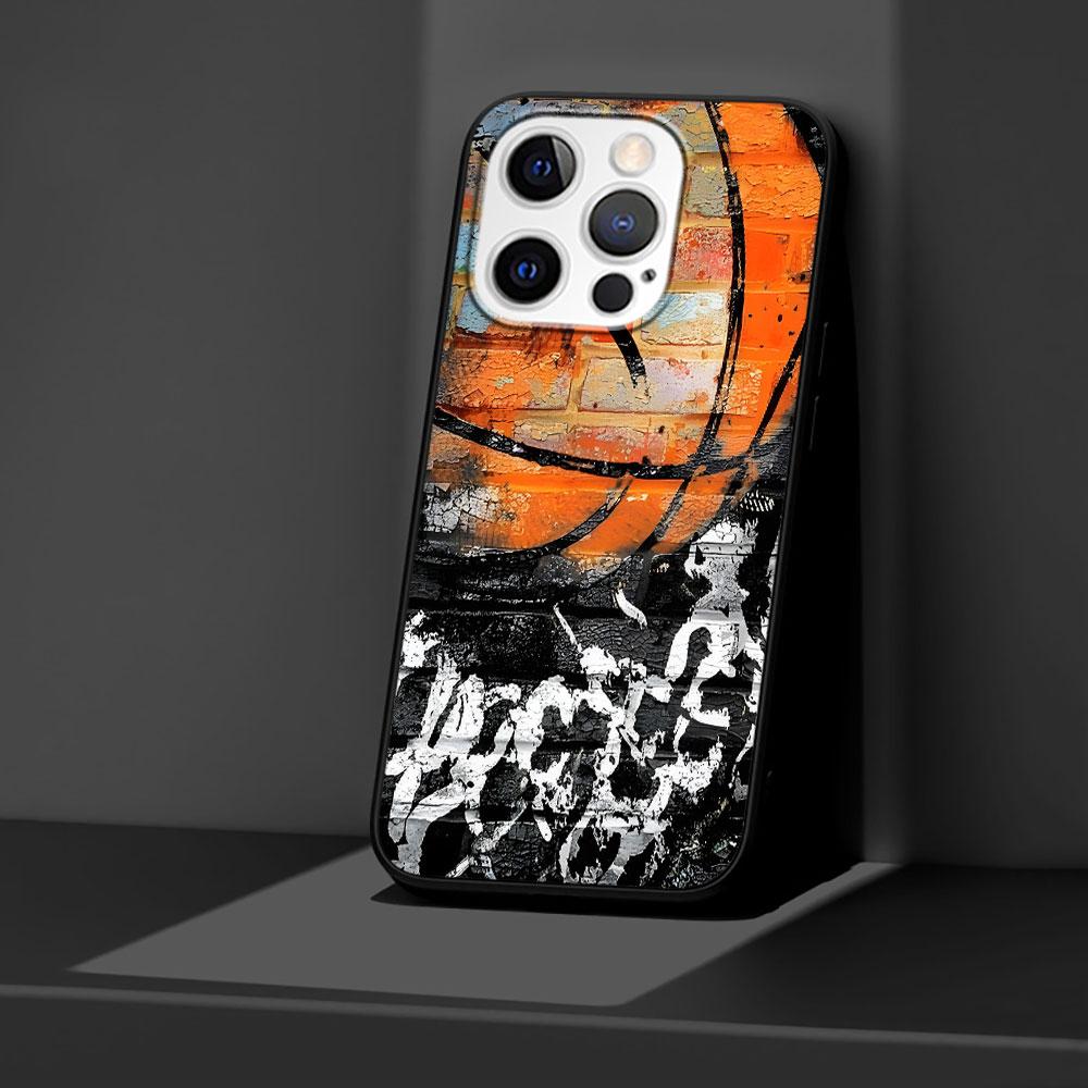 Баскетбольное кольцо Спортивный чехол для Apple iPhone 14 11 7 SE 2020 8 X XS 13 12 Mini XR 15 Pro Max Силиконовый Черный Мягкая крышка для телефона