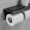 Stainless Steel Double Roll Tissue Holder Bathroom Wall Mounted Toilet Paper Holder Waterproof Space Tissue Storage Rack Shelf