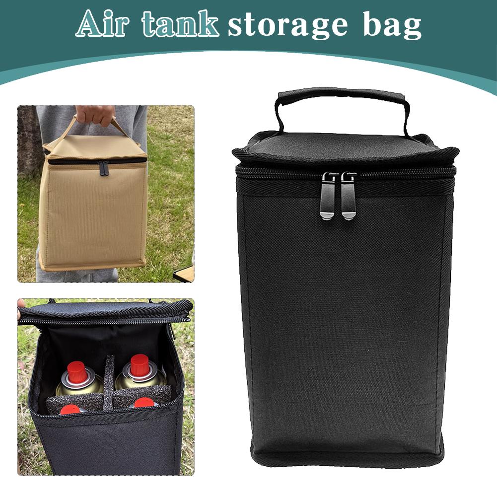 Butane Fuel Canister Cover Anti-Collision Gas Tank Protective Bag with Handle Portable Gas Tank Storage Bag for Outdoor Camping