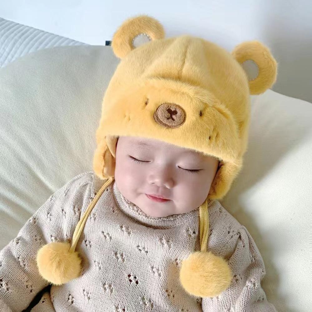 Cold and Warm Protection Baby Soft Plush Warm Hat Windproof Outdoor Thick Ear Protection Bonnet