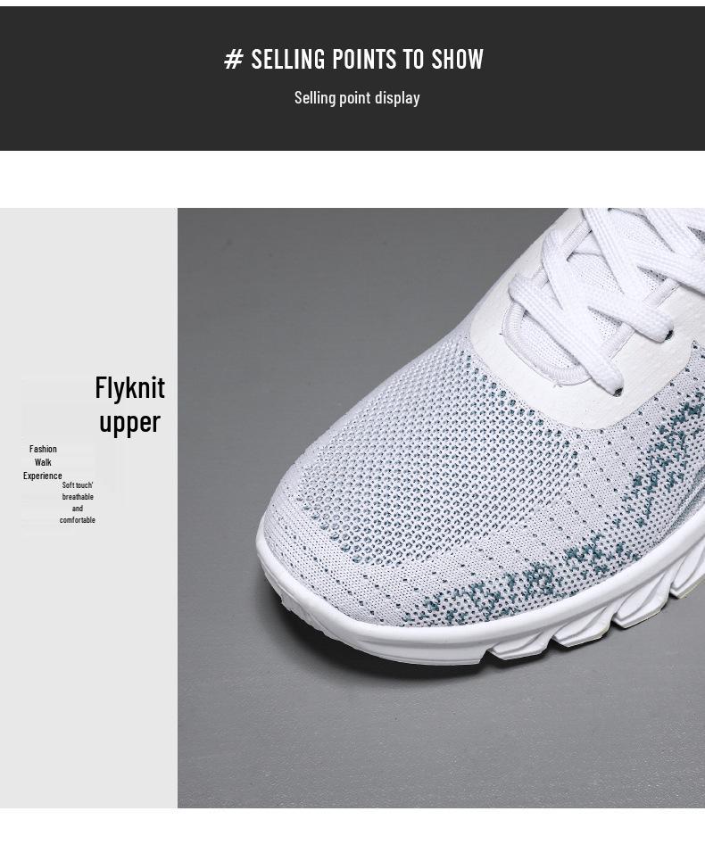 Jin Shi Yuan | Мужские беговые кроссовки Flyknit - Большой размер, Дышащие, Легкие, Удобные мокасины