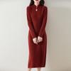 Women Sweater Dress 100% Wool MODERN NEW SAGA Turtleneck Knit Long Pullover Winter Jumpers Wool Long Dress Female