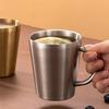 1 шт. Двухслойная чашка для воды из нержавеющей стали с ручкой, изолированная пивная кружка, домашняя кофейная кружка, ресторанная чашка для питья