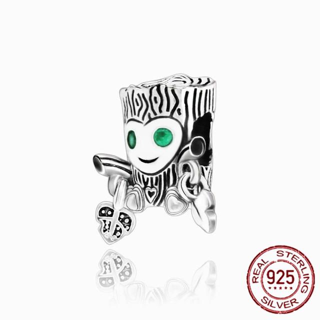925 Sterling Silver Green Series Flower Tree Apple Pendant Diy Fine Beads Fit Original Fashion Charms Bracelet Women Jewelry