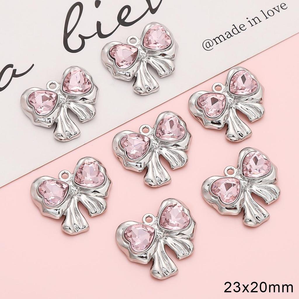 Золотой/серебряный цвет сплава Алмазное сердце роза бабочка кулон для изготовления ювелирных изделий DIY ожерелье браслет серьги