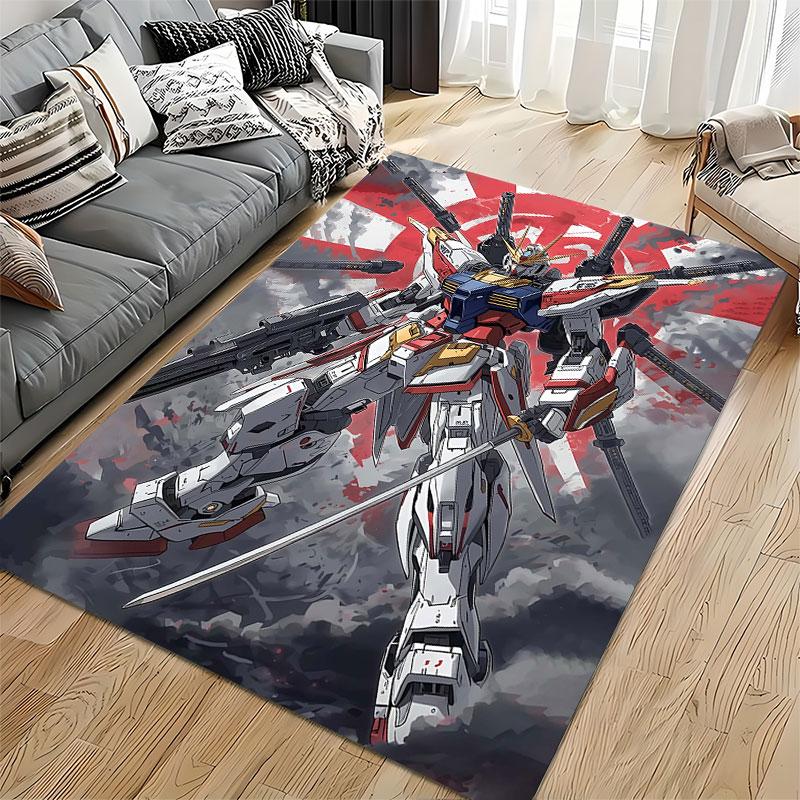 Robot Warrior with Red Symbol suitable as a non-slip mat for the living room or bedroom sofa
