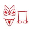 Floral Hollow Out Sexy Lingerie Set for Women Three Pcs Set Erotic Women's Underwear Erotic Outfit Open Bra Bodysuit Temptation
