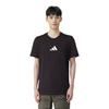 adidas Мужская футболка с коротким рукавом, удобный пуловер с круглым вырезом, спортивная, топы, черная FN1730