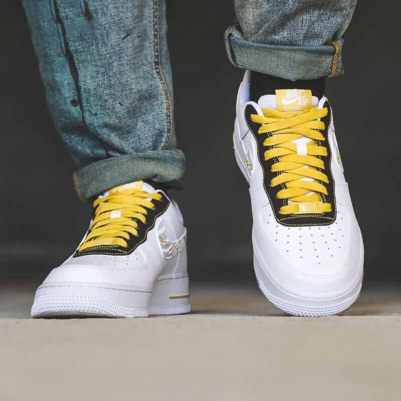 Nike Air Force 1 07 LV8 GS Gold Links Zebra Print Kids Sneakers White Saturn-Gold Black DH5480-100