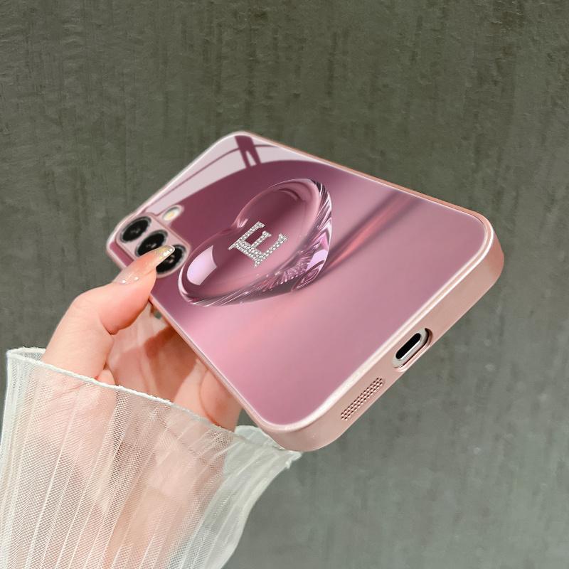 Модный чехол для телефона с узором из розовых сердечек и буквы E для Galaxy FE S22 S23 S23 Ultra S24 S24 FE S24 Ultra S25 S25 Ultra S25 Plus