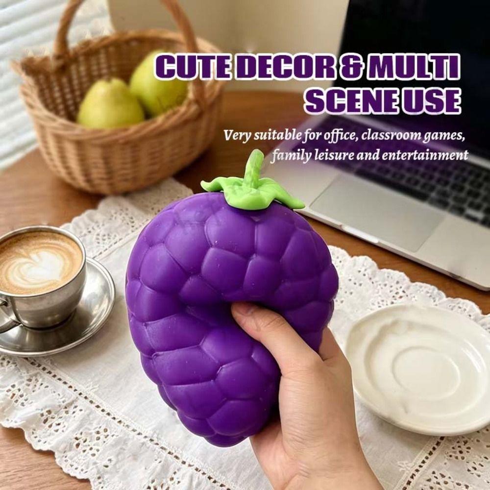 Fruit Ball Grape Slow Rebound Toy Novelty Fruit Squeeze Toy Purple Grape Squeeze Toy Kids Gift