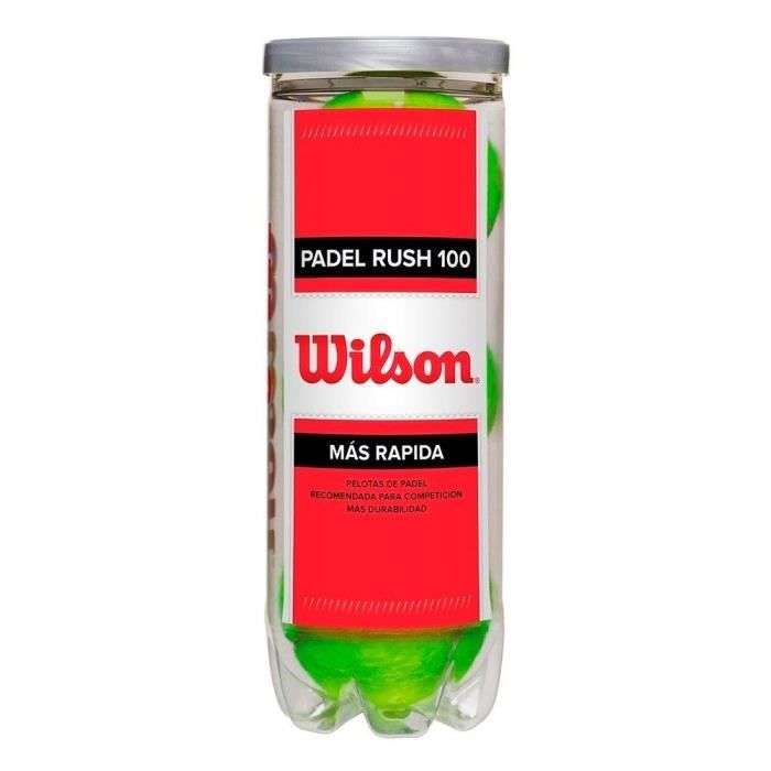 Balles de padel - Wilson - Padel Rush 100 - Pot de 3 - Couleur verte - Mixte