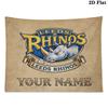 Custom Name Leeds Rhinos2 Printed Tapestry – Wall Hanging for Bedrooms, Dorms, and Home Decor