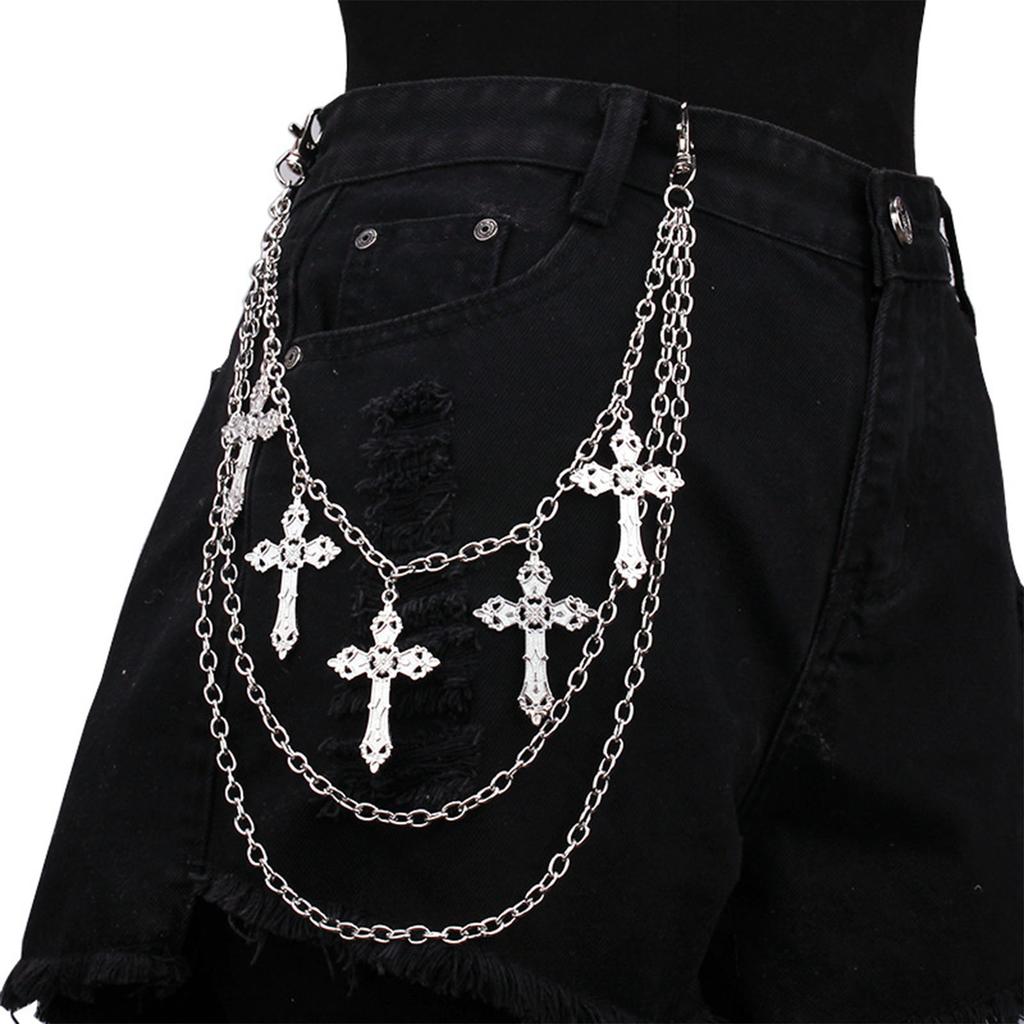 Hip Hop Pants Chain Punk Rock Jeans Chain Wallet Chains Unisex Trousers Chain Y2K Gothic Aesthetic Accessories