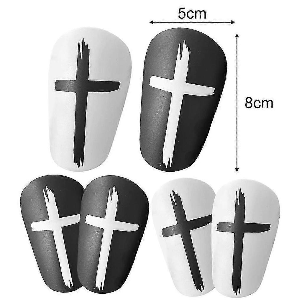 2 Pairs Mini Soccer Shin Guards, Black & White Cross Shin Guards Extra Mini Shin Pads Protective Equipment Shin Guards for Teenagers Adults Boys Girls