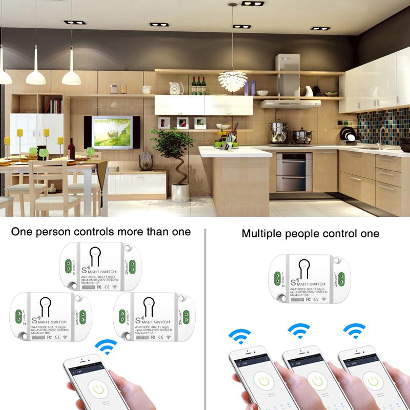Wifi 10a Smart Home Breaker Module Work With Alexa Google Home Smart Switch Mini Smart Life Wireless Switches Timer Tuya