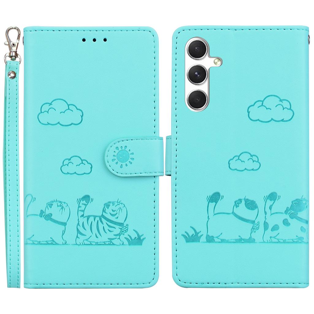 For Samsung Galaxy S25+ Case RFID Blocking Kitten Pattern TPU+PU Leather Phone Cover