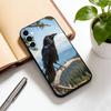 Чехол для телефона с вороной для Samsung Galaxy A73, A72, A71, A70, A53, A52, A51, Других Мягкая черная крышка