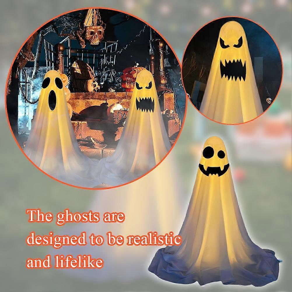 Festival Lighted Ghost Sculpture Light Up Ghost Decor Garden Patio Yard Decor