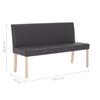 Bench 139.5 cm Grey Artificial Leather