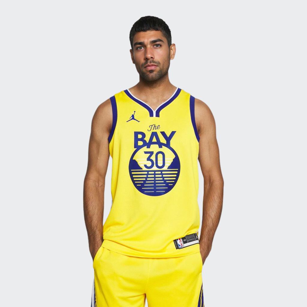 Jordan NBA 20 Golden State Warriors Klay Thompson Свободный баскетбольный жилет Мужские топы Зеленый Желтый CV9477-732