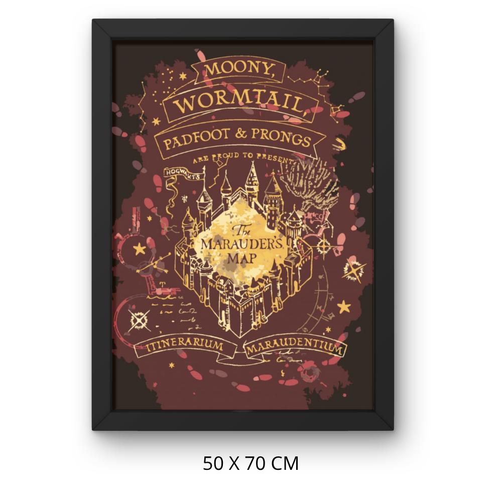 Obraz Do Malowania Po Numerach Z Ramą Mapa Huncwotów Harry Potter 50X70 Cm