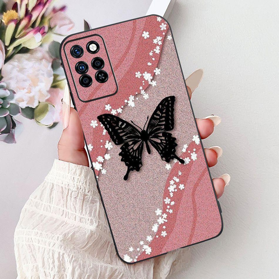 For Infinix Note 10 Pro Note10 Elegant Butterfly Cat Printed Phone Case For Infinix Note 10 10Pro NFC Black Silicone Soft Cases