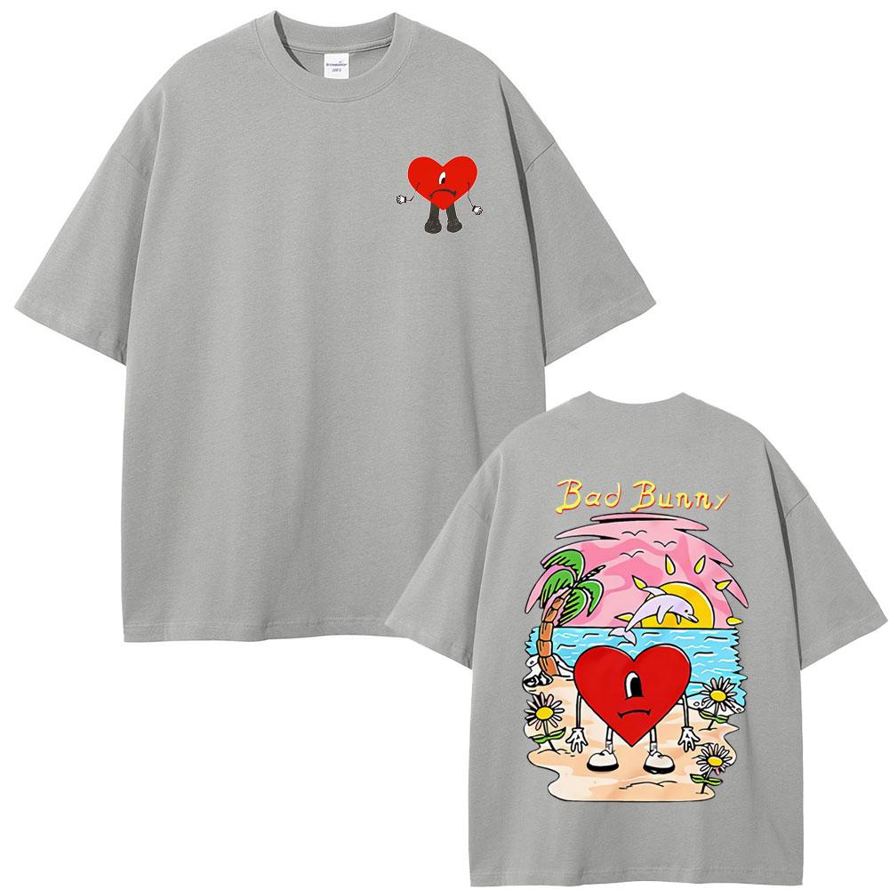 2025 Summer Bad Rabbit Tshirt Un Verano Sin Ti Graphic Tshirt Mens Fashion Super Street Casual Highquality Cotton Tshirt