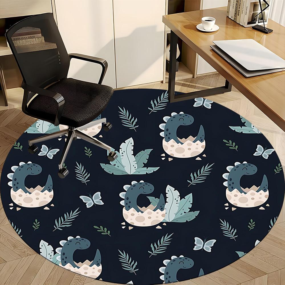 1PCDino Eggs Office Round Area Rug, Mat Suitable For Office, Under Office Chairs Bedroom Living Room Home Decor, Room Deco