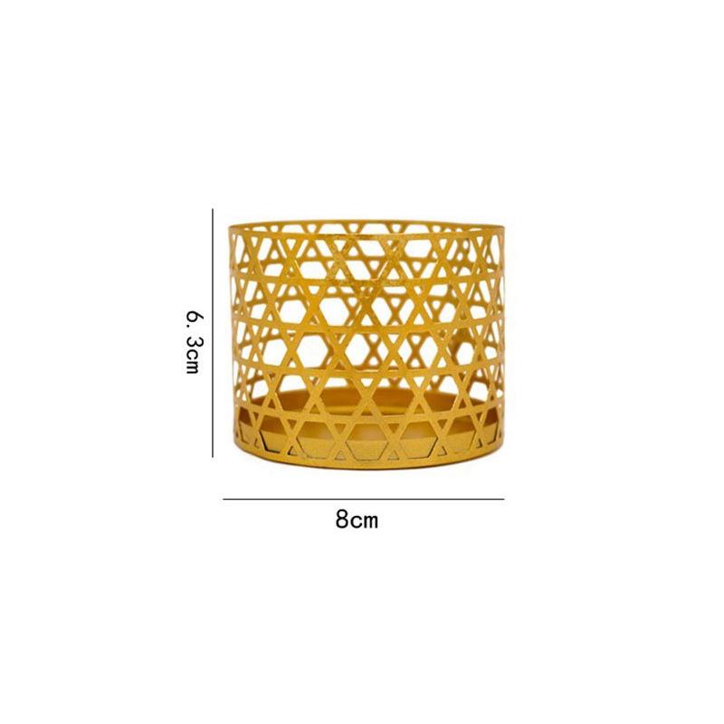 Подсвечник из кованого железа в скандинавском стиле с золотым геометрическим узором, креативная ароматерапевтическая свеча, украшение для дома, украшения, художественное ремесло