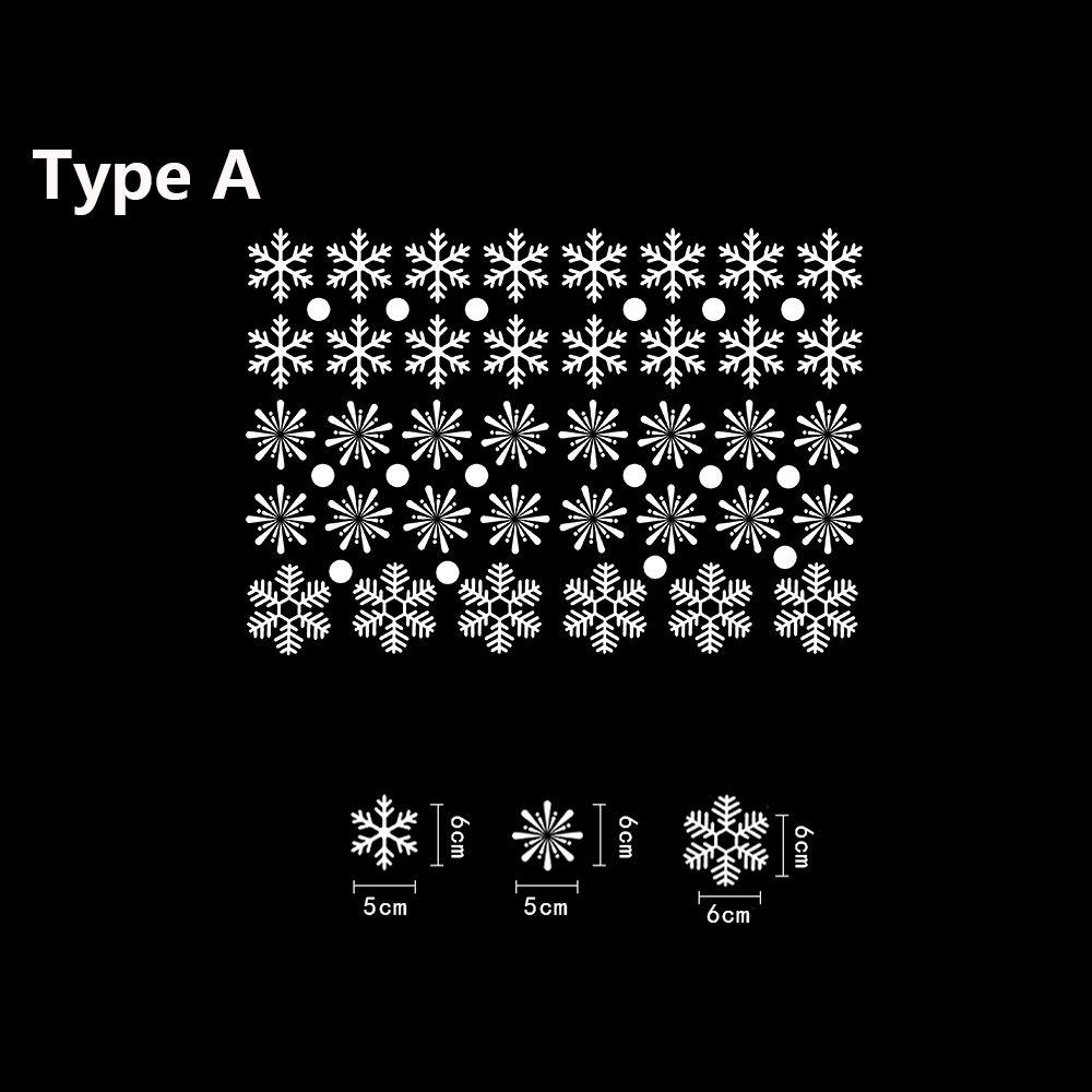 1 Set Vinyl Ornament Christmas Wall Art Wall Stickers Snow Flakes Decals Shopwindow Decor