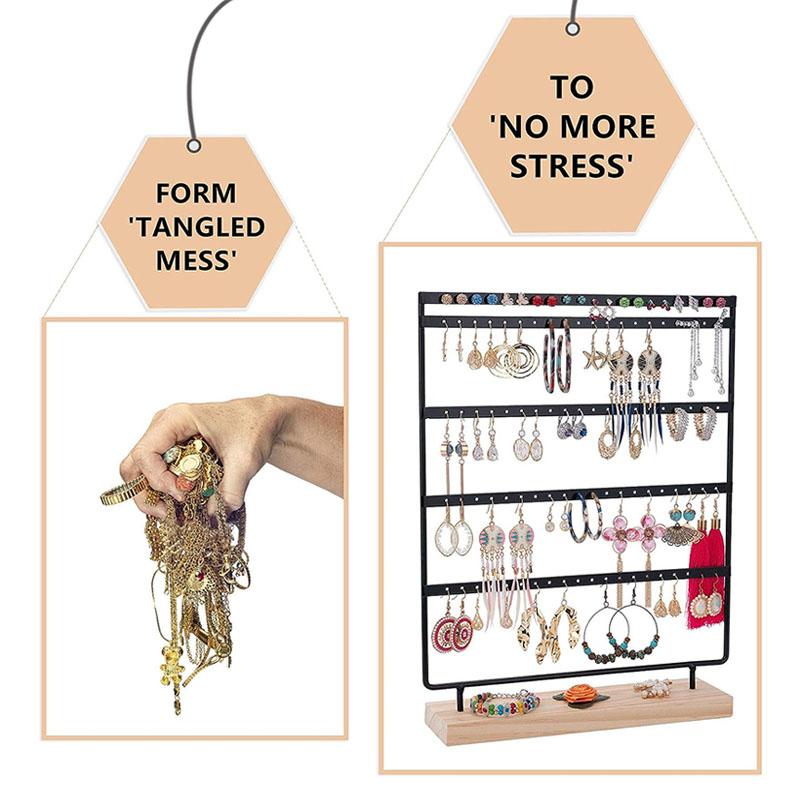 Подставка для сережек, органайзер для сережек и дерево для сережек на 100 отверстий, 5-уровневый органайзер для хранения украшений для девочек