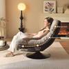 Eggshell Swivel Rocking Chair: Light Luxury Recliner for Living Room or Balcony