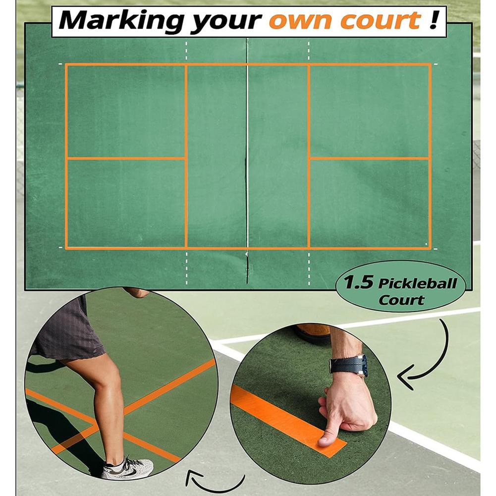 Outdoor Marking Tape Court Marker Visible Weather Resistant Multifunctional Tape For Basketball Stadium Marking Tape 1 Roll/2 Rolls 65.6ft