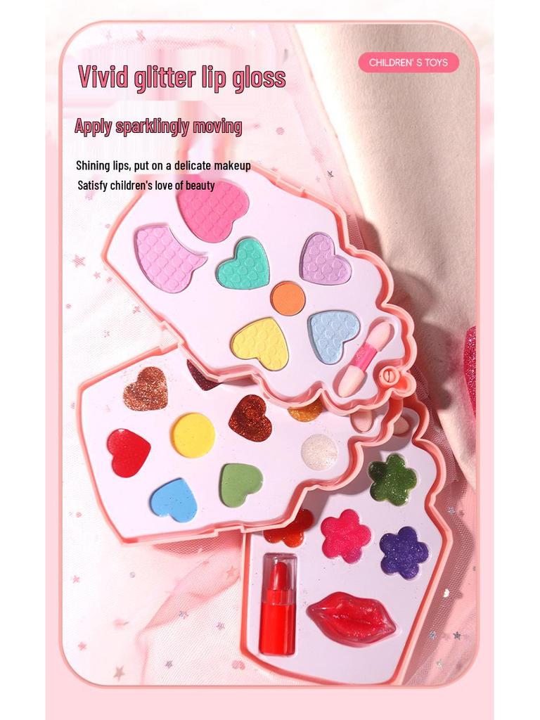 Новый детский набор для макияжа принцессы, моющийся, в коробке-игрушке, подарок на день рождения