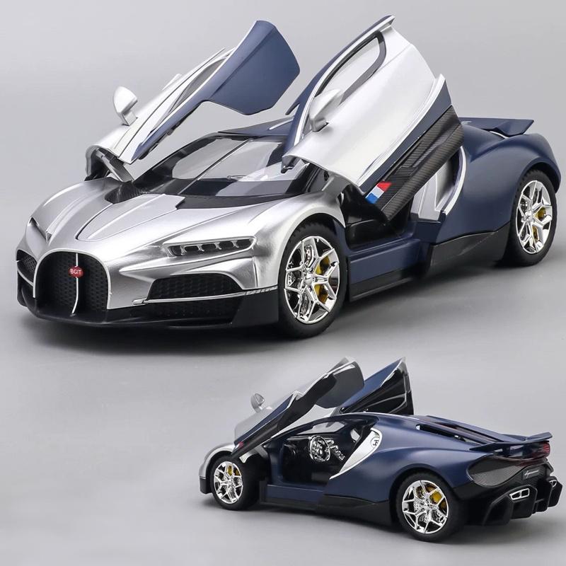 1/24 Bugatti Tourbillon Chiron Сплав Модель Спортивного Автомобиля Литой Металл Гоночные Транспортные Средства Модель Автомобиля Звук и Свет Высокая Симуляция Детский Подарок