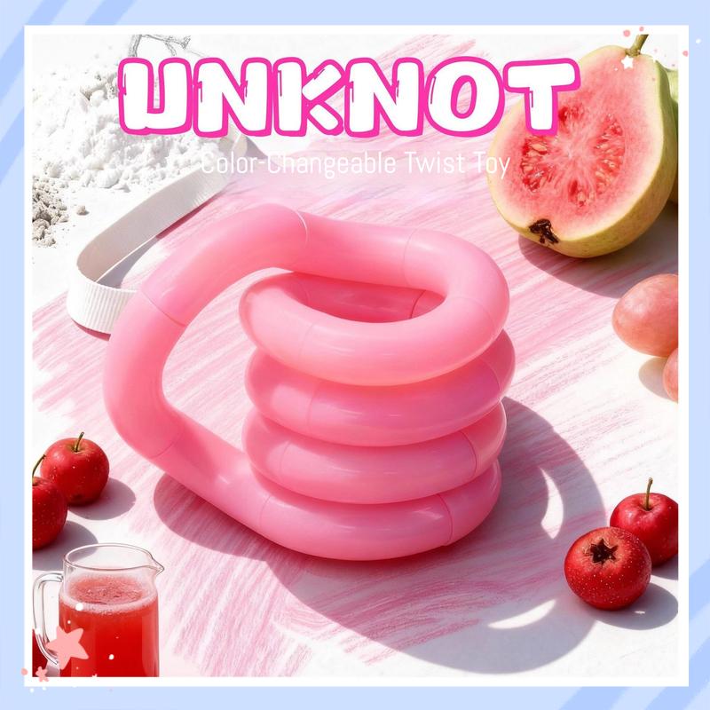 Unkont Tangle Twist Toy Temperature Sensitive Color Changing Silent Stress Relief Bendable Decompression Fidget Toy For Adult