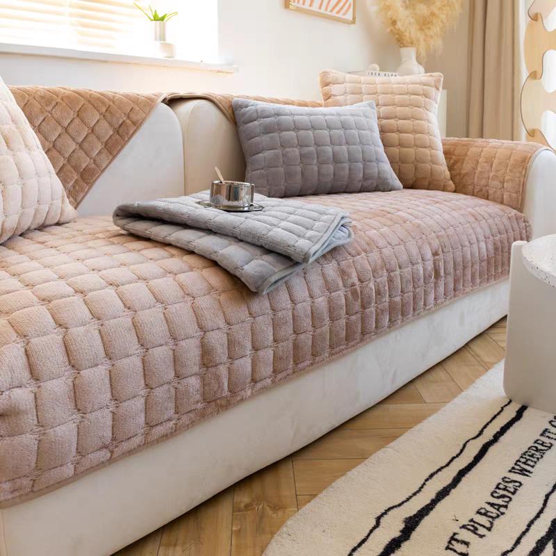 Velvet Sofa Cushion Thickened Warmth Non-Slip Sofa Cover Four Seasons Universal Living Room Sofa All-Inclusive Towel