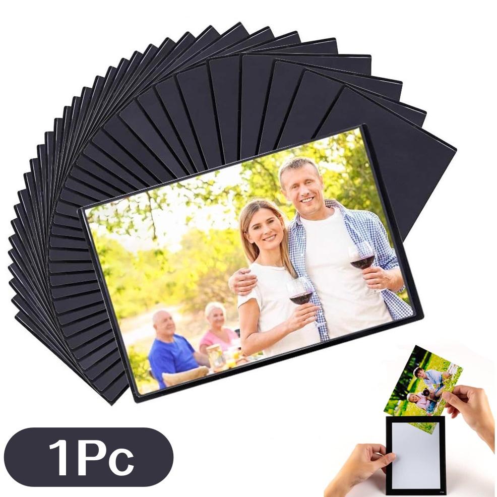 5 шт. Черные магнитные фоторамки 4,5x6,5 дюйма с прозрачным кармашком для фото Для холодильника Декор комнаты Домашний декор Арт-рамка