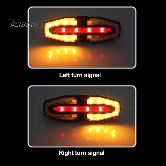 Bicycle Tail Light Adjustable LED Remote Control MTB Road Mountain Bike Turn Signal Lamp Waterproof Rechargeable Bright Night Riding Bike Warning