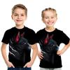 Summer Children Space Galaxy 3D T Shirt Angel Animal Lion Tiger Wolf Leopard Printed Boys Girls T-shirt Kids Fashion Tshirt Tops
