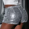 Сотни Пайеток Шорты с Высокой Посадкой Повседневные Шорты Воротник Одежда для Танцевальных Выступлений