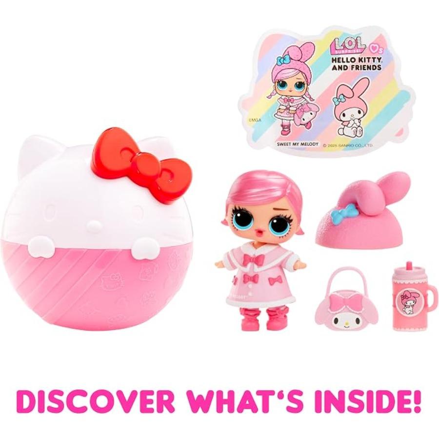 LOL Surprise! Hello Kitty and Friends,7 Surprises—8 Limited-Edition Collectible Dolls,Each Ball Contains a Random Character—For Children Ages 4 and Up