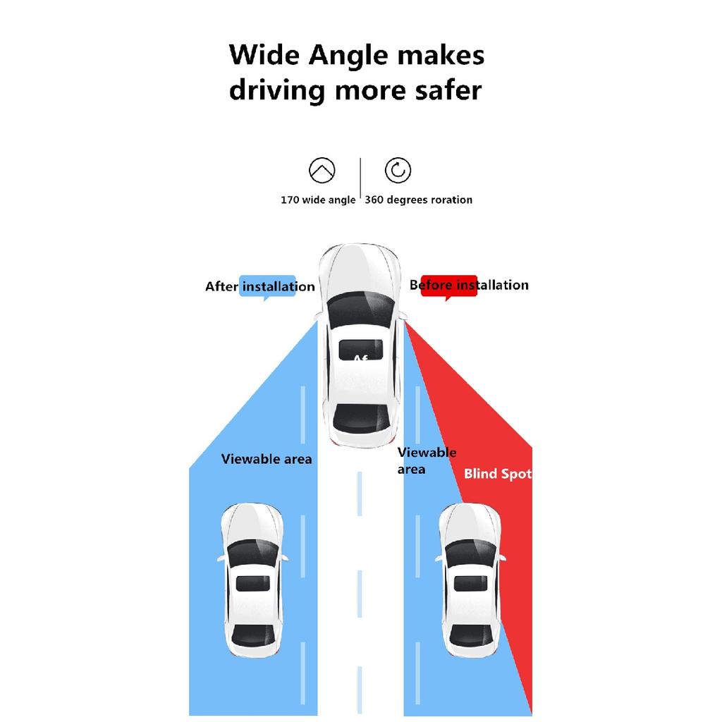 Blind Spot Mirror for Car HD Convex Mirrow Square 360 Adjustable Wide Angle Car Rear View Side Mirror Parking Auxiliary